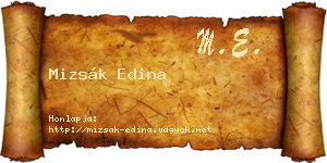 Mizsák Edina névjegykártya